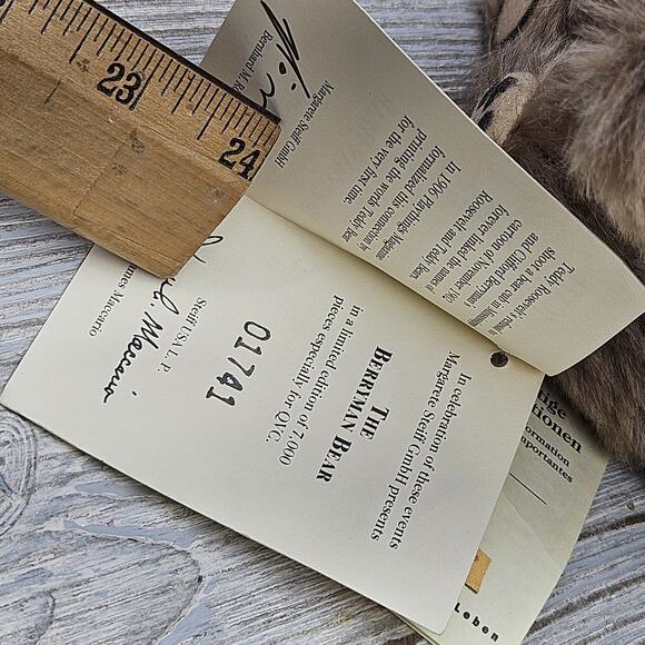 Vtg Steiff 1996 Mohair Clifford Berryman Bear Celebration Teddy Roosevelt 1741 - Picture 7 of 16